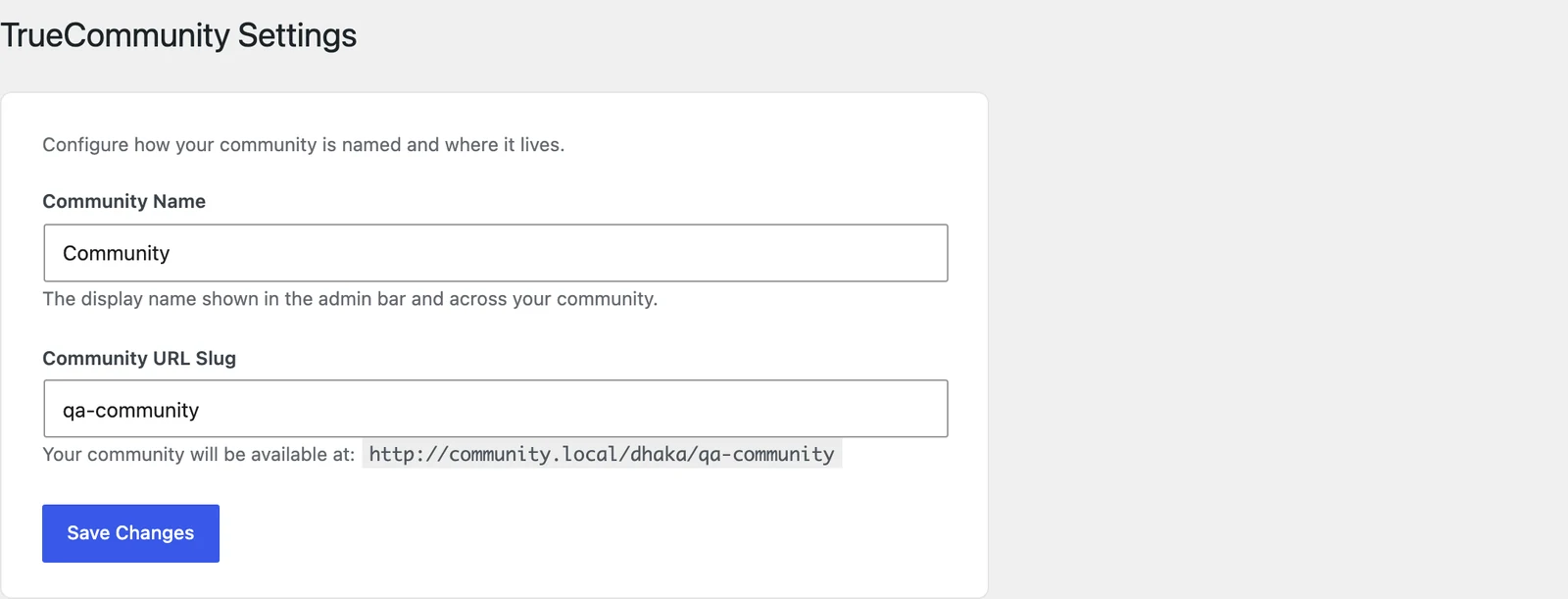The Configuration screen